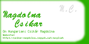 magdolna csikar business card